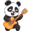 Panda Spielt Gitarre