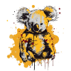 Koala in Farbklecksen