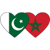 Pakistan Morocco Flag Heart