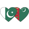 Pakistan Turkmenistan Flag Heart
