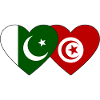 Drapeau Pakistan Tunisie Coeur