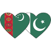 Turkmenistan Pakistan Flag Heart