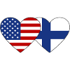 États-Unis Finlande Flag Heart