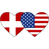 Denmark USA Flag Heart