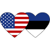 USA Estonia Flag Heart