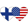 Finlande États-Unis Flag Heart