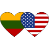 Lithuania USA Flag Heart