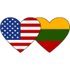 USA Lithuania Flag Heart