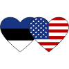 Estonia USA Flag Heart