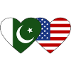 Pakistan USA Flag Heart