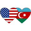 USA Azerbaijan flag heart