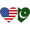 USA Pakistan Flag Heart