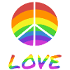Peacezeichen Love Regenbogen