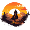 Cowboy in the sunset