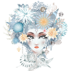 Mermaid portrait in cool pastel colors