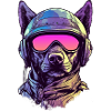 Dog pilot with sunglasses
