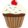 Cupcake mit einer roten Kirsche