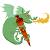 Dragon with school cone