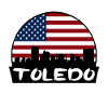 Toledo Ohio USA Flagge Skyline Silhouette Reisen