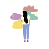 Femme dans les nuages