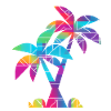 Palme bunt Urlaub Strand