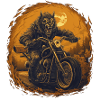 Loup à moto Halloween
