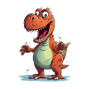 Cartoon eines Tyranosaurus. KI generiert