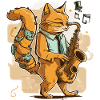 Jazzy Cat Musician