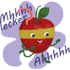 Apfel wird gebissen