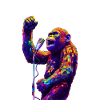 Singing monkey with microphone