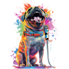 Singing dog with microphone