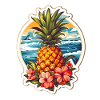 Pineapple Beach - Blumen Sommerurlaub Tee