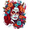 Dia de los muertos trucco donna con fiori