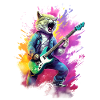Bass playing cat