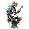 Guitar Playing Cat Punk