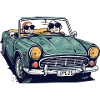 Denise et roger en cabriolet
