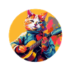 Cat playing guitar