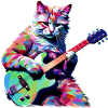Cat playing guitar