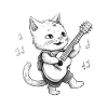 Cat playing guitar