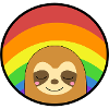 Regenbogenfahne Faultier schläft
