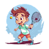 Tennis Playing Boy - Children's Tennis