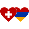Switzerland Armenia Flag Heart