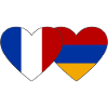 France Armenia Flag Heart