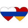 Russia Armenia flag heart
