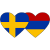 Sweden Armenia Flag Heart