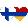 Finland Armenia Flag Heart