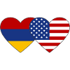 Armenia USA Flag Heart