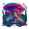 Illustration of psychedelic Mushrooms