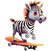 Zebra on Skateboard - Dynamic Design