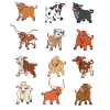 Different Kawaii Cows